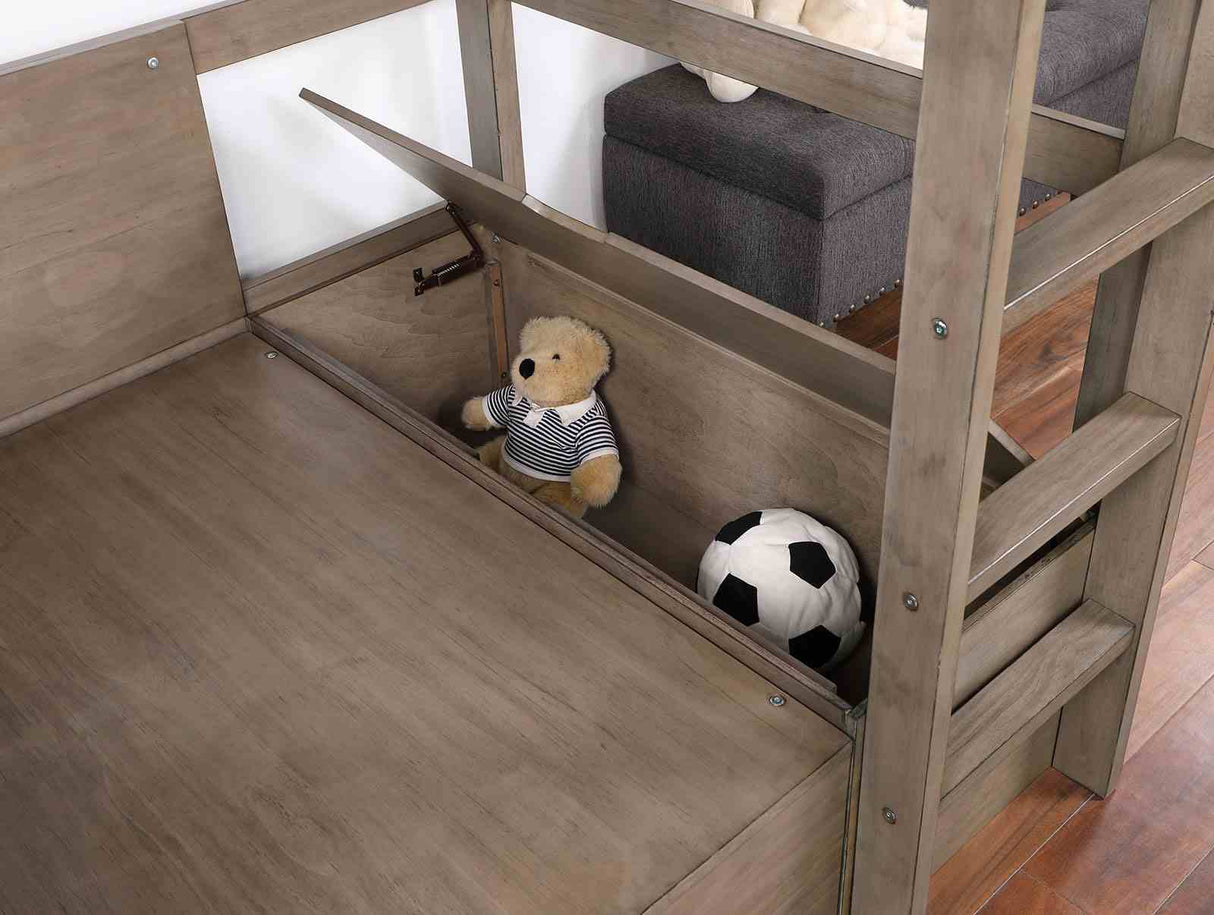 Callistus Warm Gray Twin/Workstation Loft Bed from Furniture of America - Luna Furniture