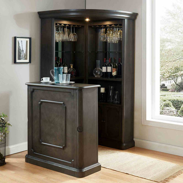 Voltaire Gray Corner Curio Cabinet
