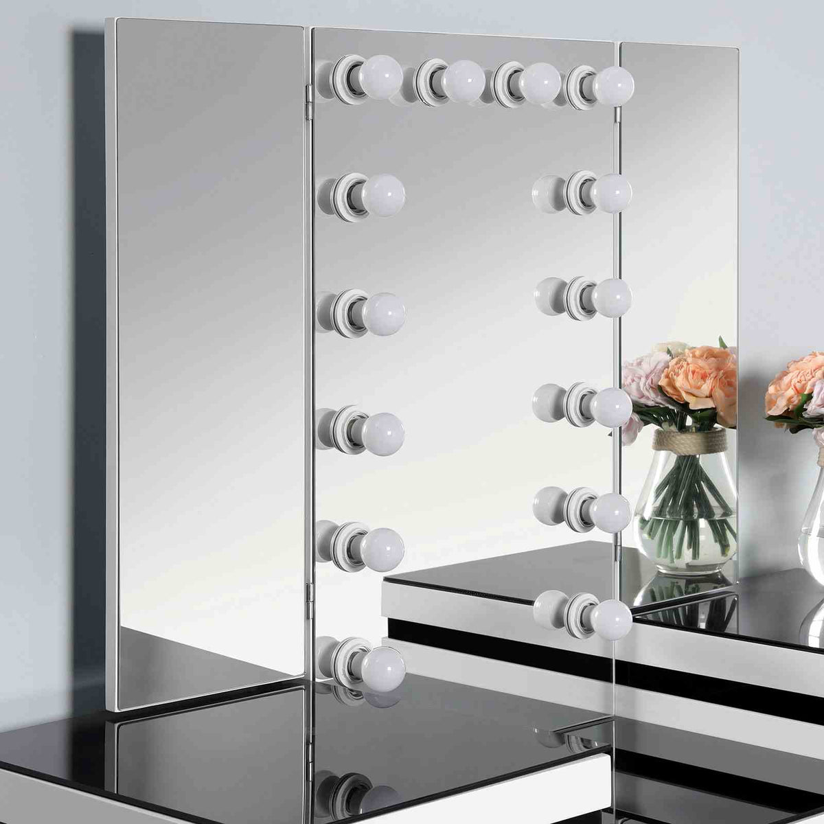 Madonna White/Black Vanity Set from Furniture of America - Luna Furniture