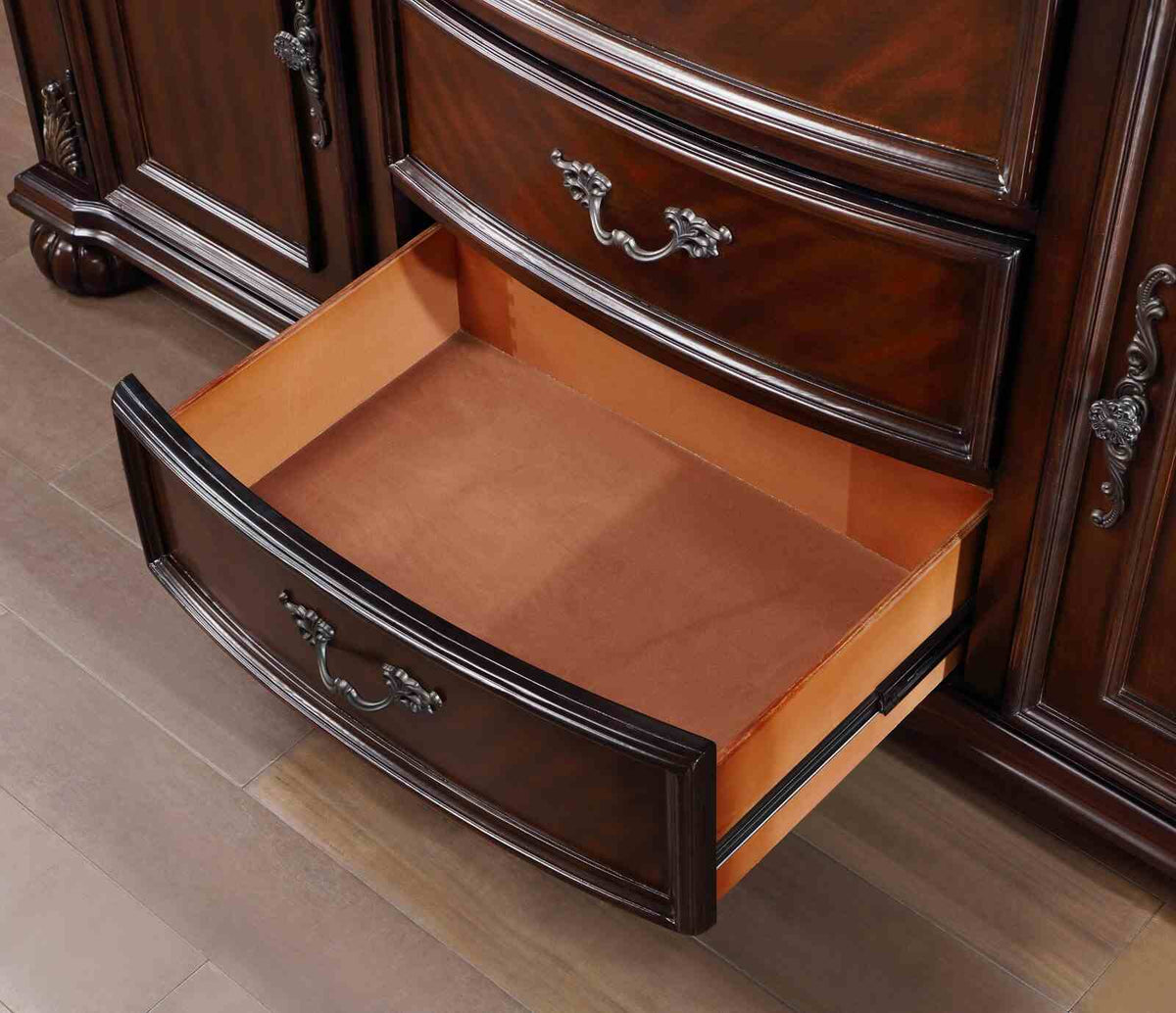 Nouvelle Brown Cherry Hutch & Buffet from Furniture of America - Luna Furniture