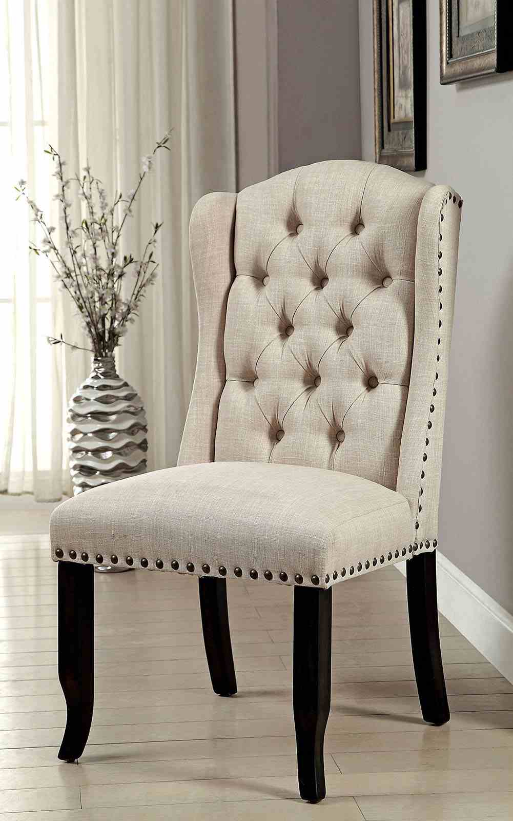 Sania Antique Black/Beige 84" Dining Table from Furniture of America - Luna Furniture