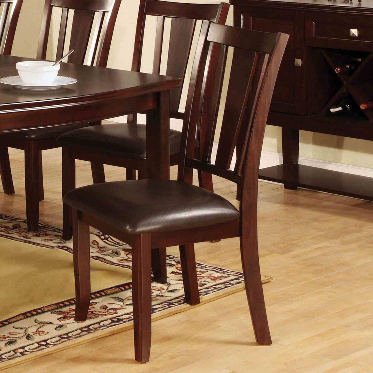 Edgewood Espresso 9-Piece Transitional Dining Room Set (Table & 8 Chairs) from Furniture of America - Luna Furniture