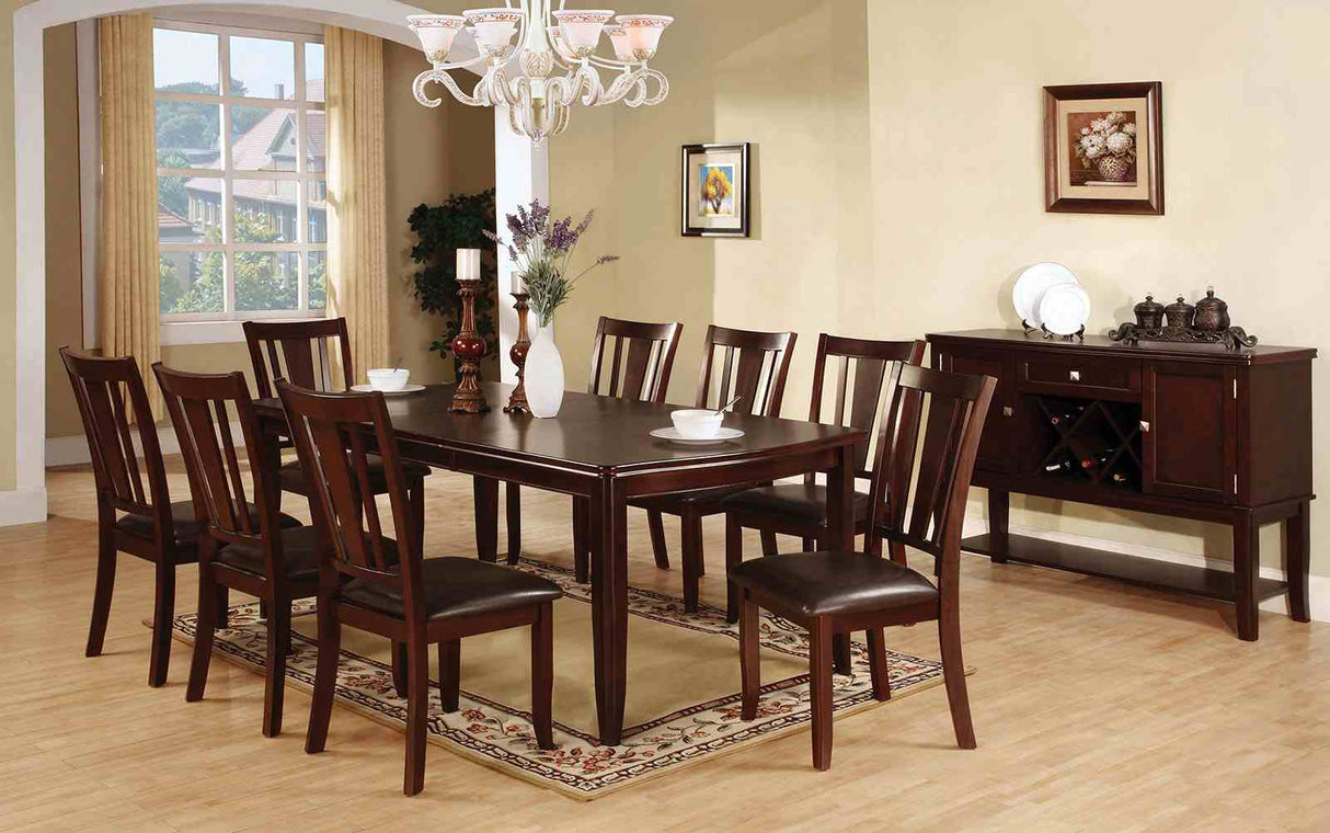 Edgewood Espresso 9-Piece Transitional Dining Room Set (Table & 8 Chairs) from Furniture of America - Luna Furniture