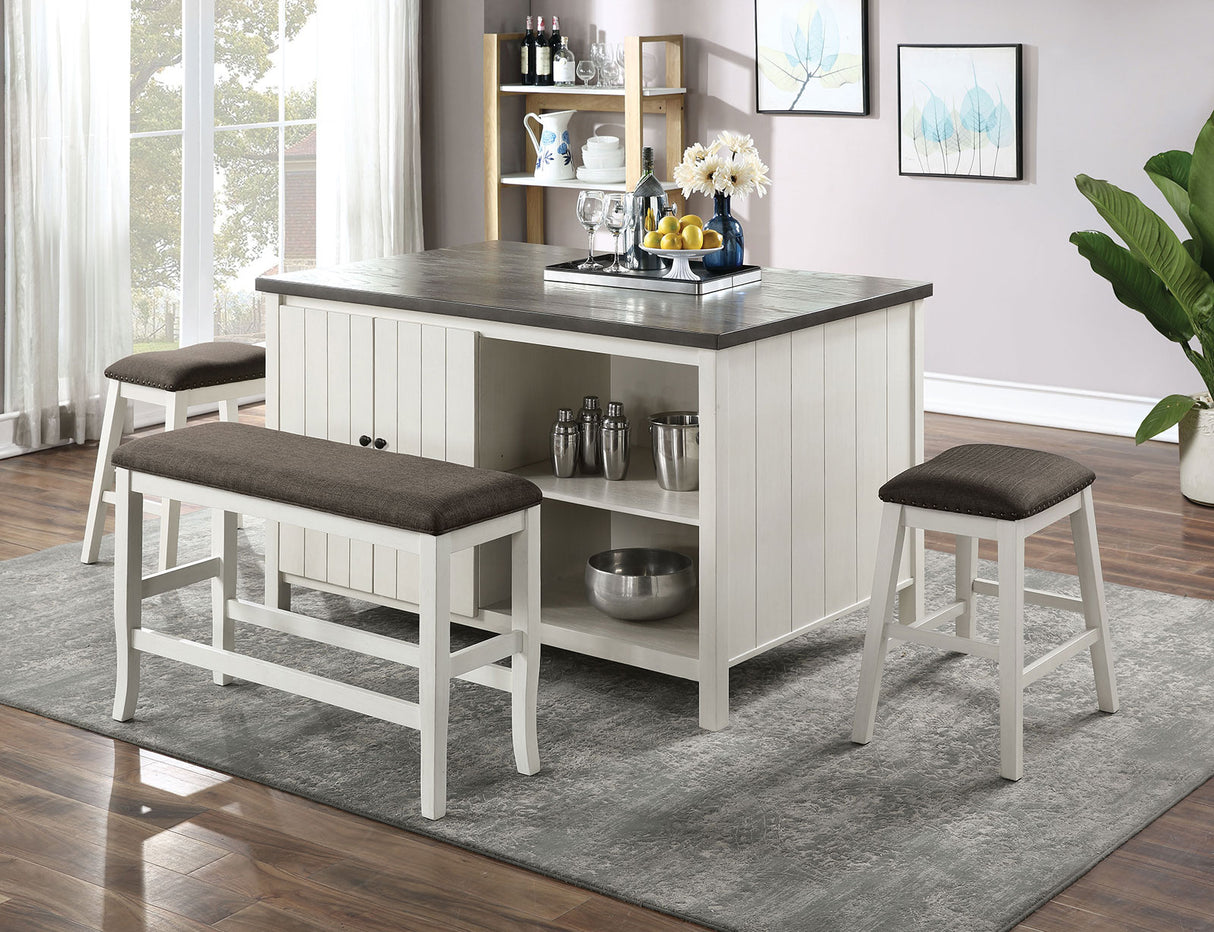 Heidelberg Off-White/Dark Gray Counter Ht. Table from Furniture of America - Luna Furniture