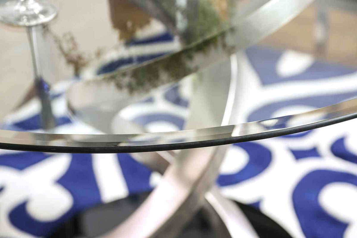 Roxo Silver/Black Dining Table from Furniture of America - Luna Furniture