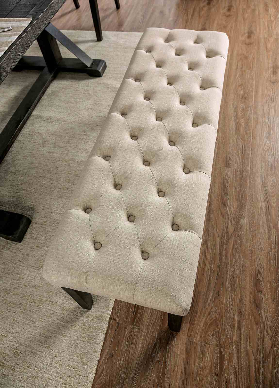Alfred Antique Black/Ivory Bench from Furniture of America - Luna Furniture