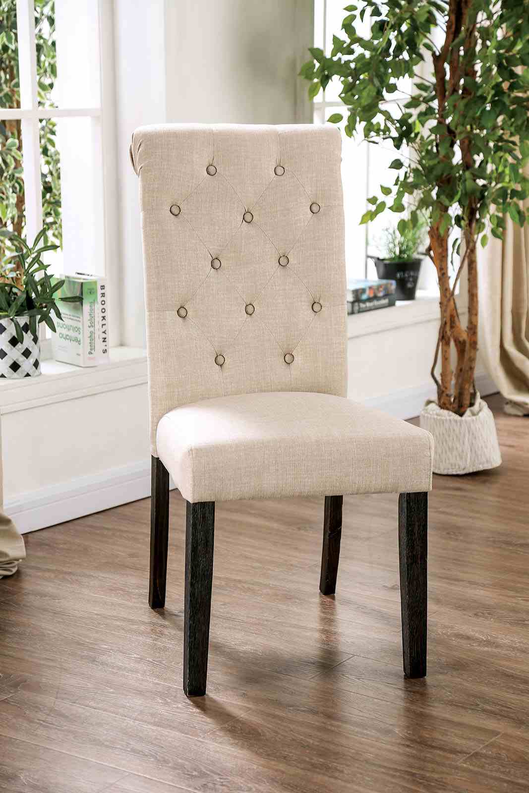 Alfred Antique Black/Ivory 5-Piece Dining Room Set from Furniture of America - Luna Furniture