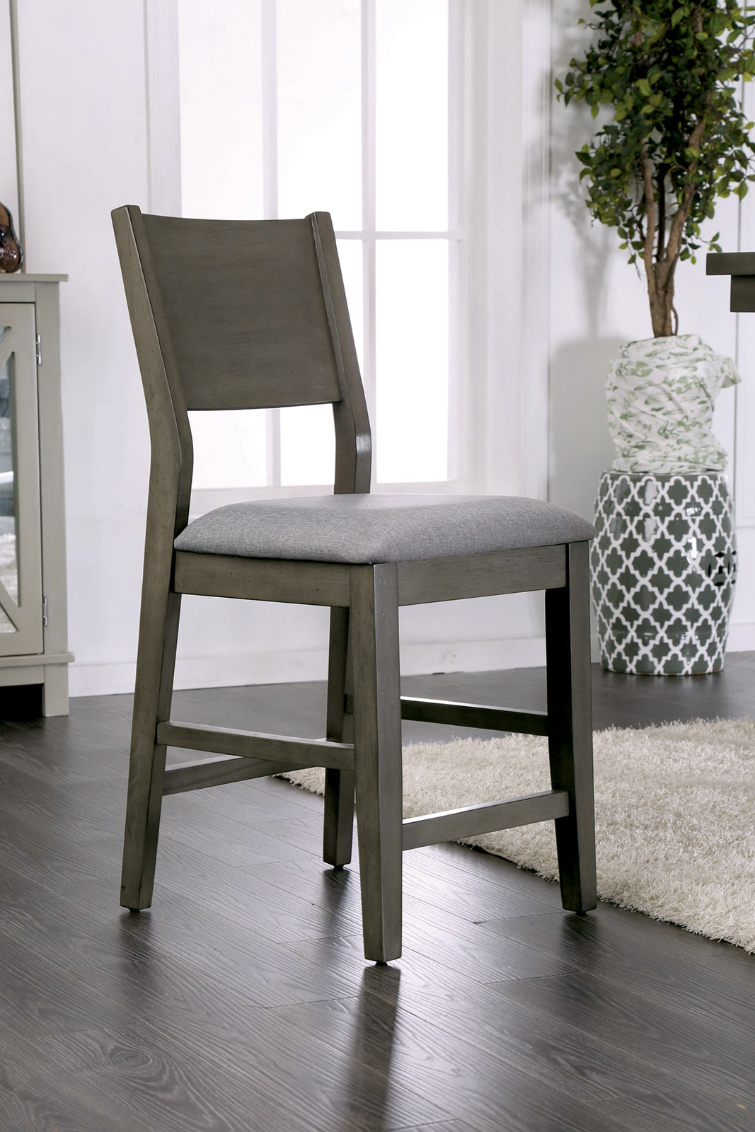 Anton Gray/Light Gray Counter Height Chair from Furniture of America - Luna Furniture