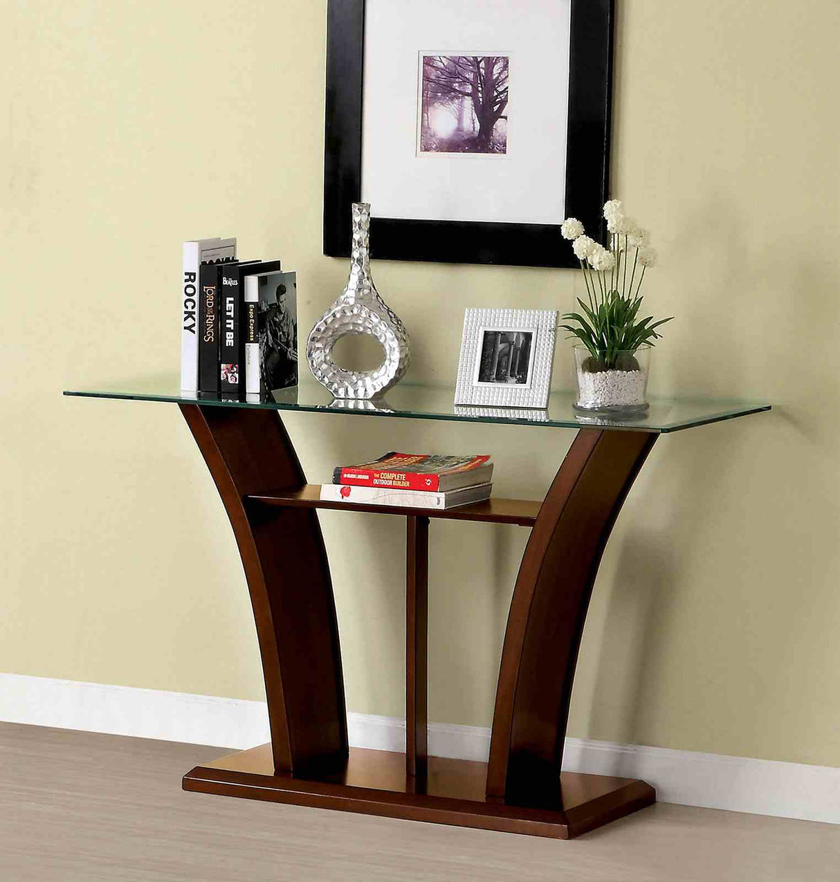 Manhattan Brown Cherry Sofa Table from Furniture of America - Luna Furniture