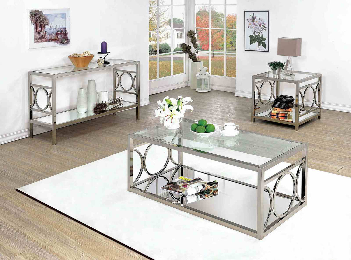 Rylee Chrome Coffee Table from Furniture of America - Luna Furniture