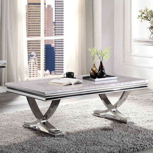 Wettingen White/Chrome Coffee Table