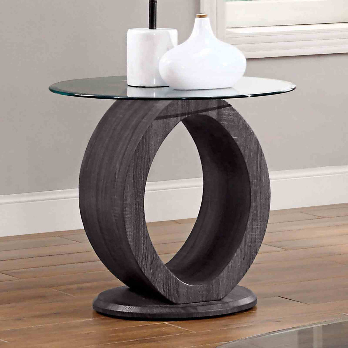 Lodia Gray End Table from Furniture of America - Luna Furniture