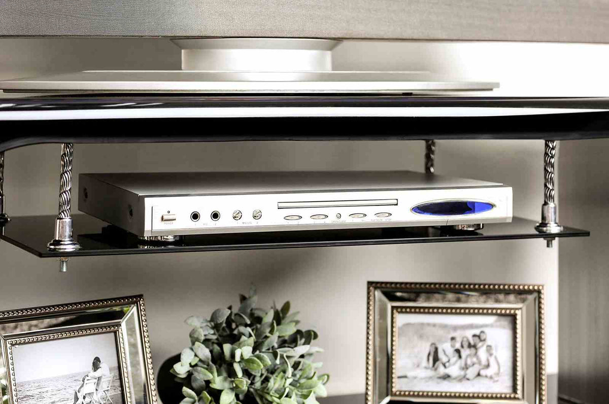Dietrich Black 60" TV Console from Furniture of America - Luna Furniture