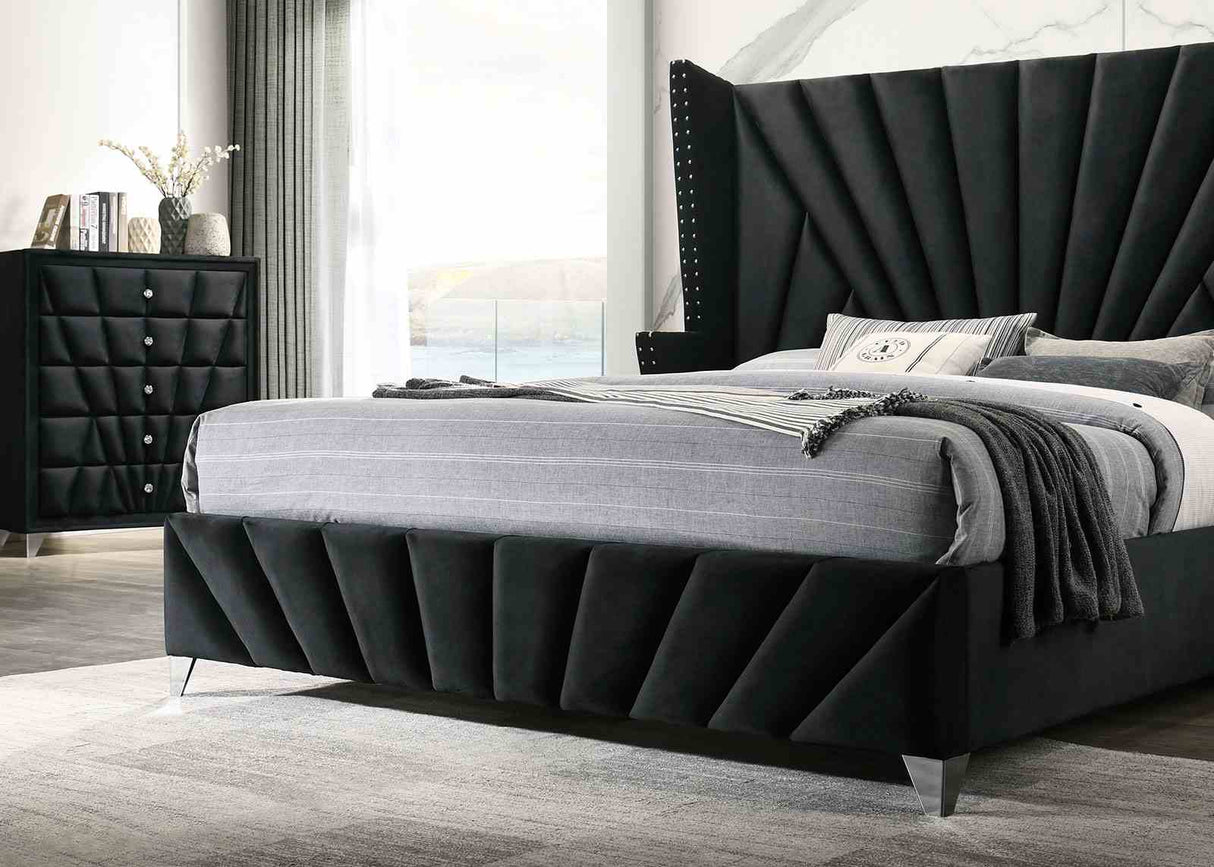 Carissa Black California King Bed from Furniture of America - Luna Furniture