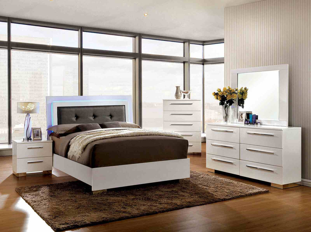 Clementine Glossy White Dresser from Furniture of America - Luna Furniture