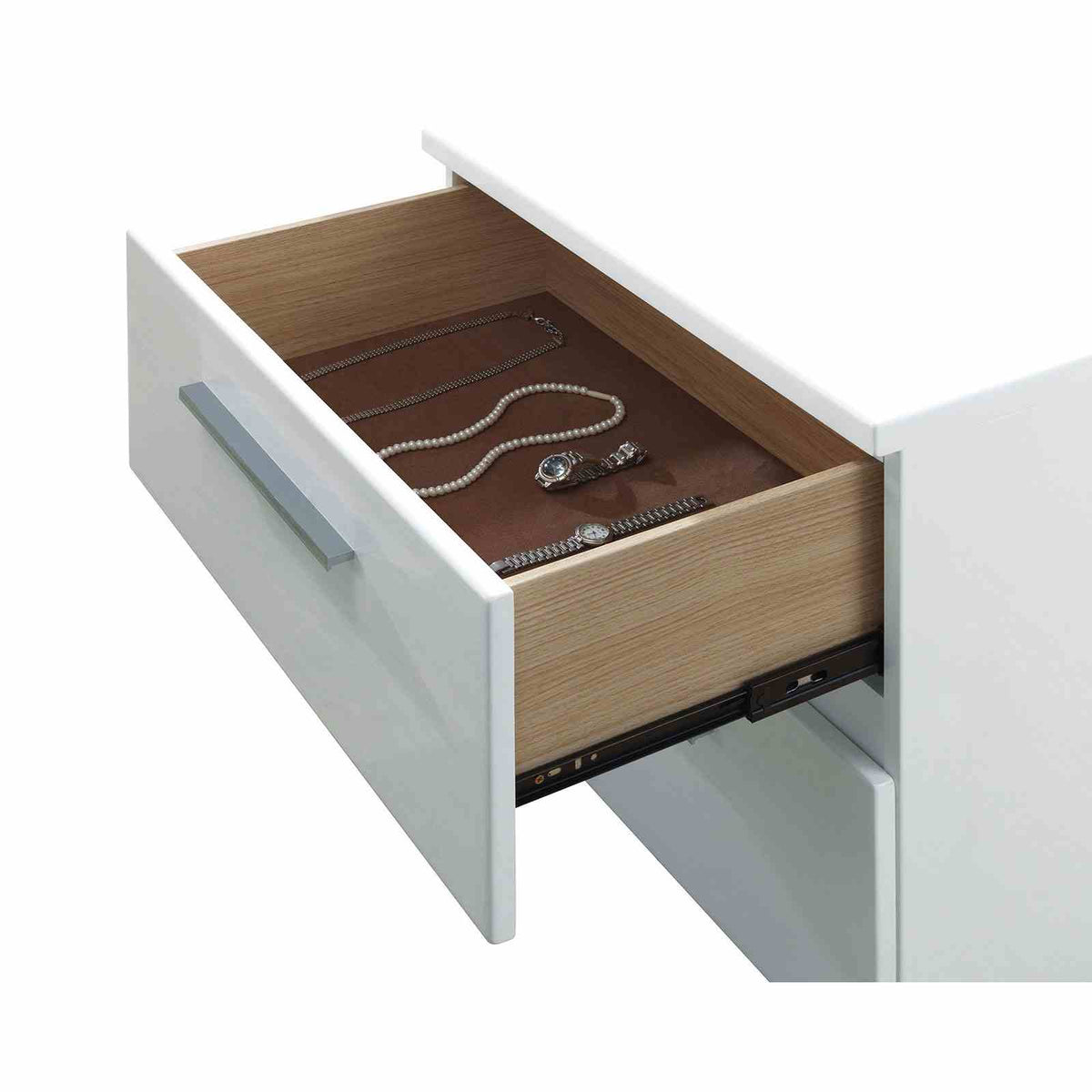Clementine Glossy White Contemporary Youth Bedroom Set from Furniture of America - Luna Furniture