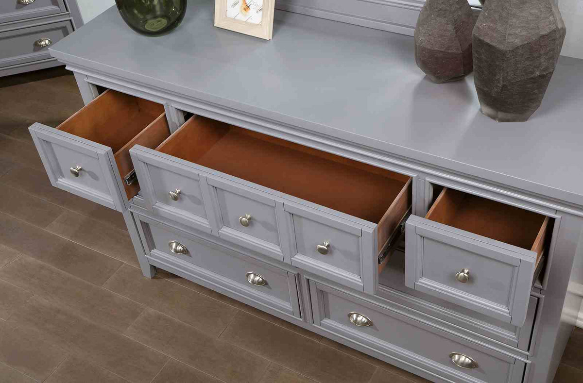 Castlile Gray Transitional Storage Bedroom Set from Furniture of America - Luna Furniture