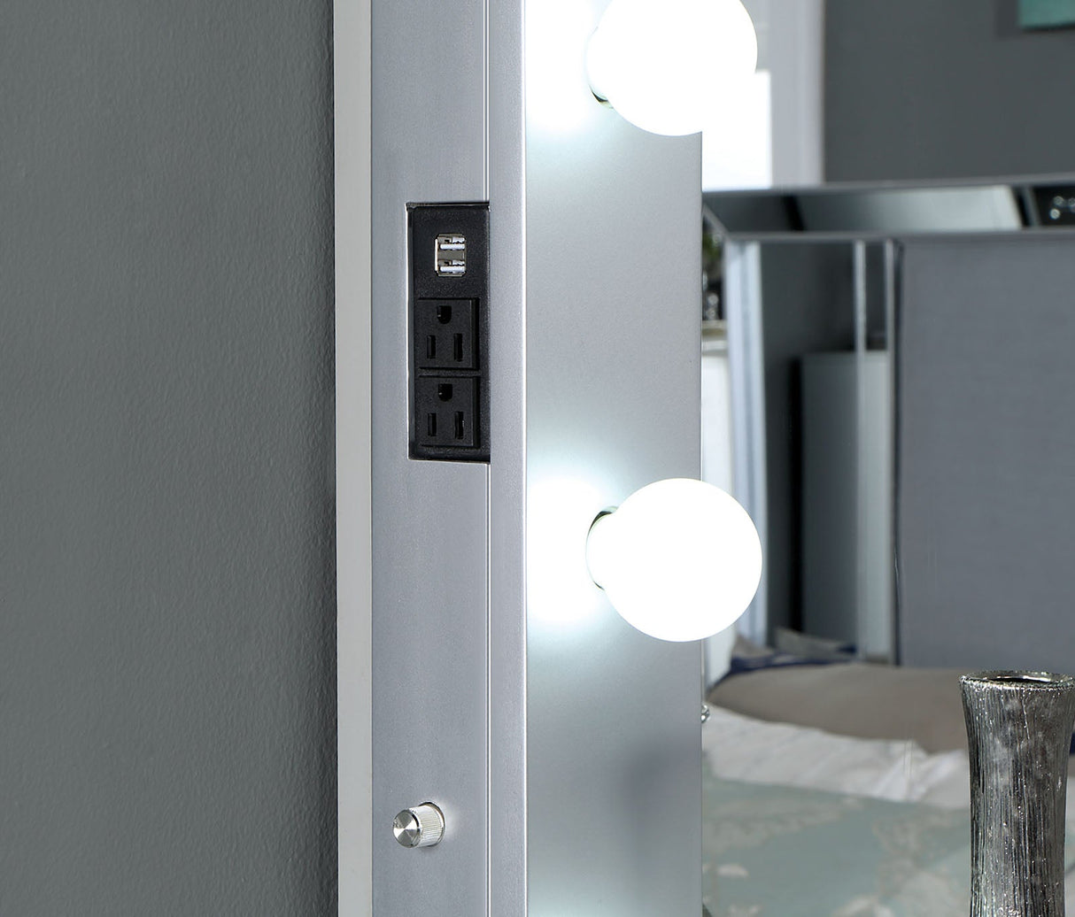 Belladonna Silver Mirror (Mirror Only) from Furniture of America - Luna Furniture