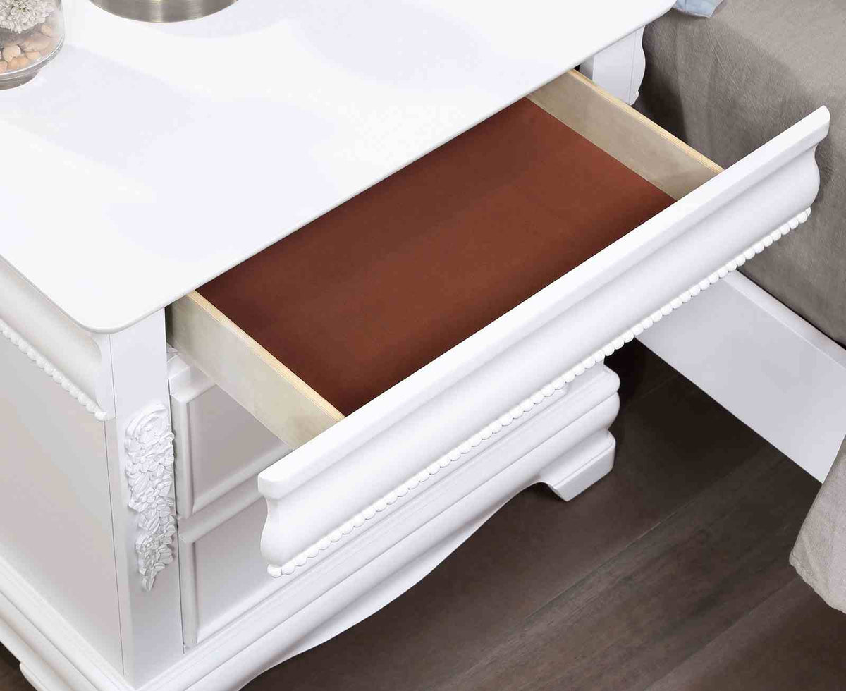 Alecia White Night Stand from Furniture of America - Luna Furniture