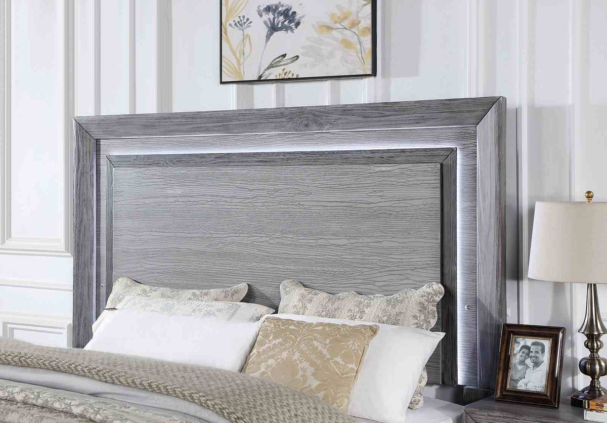 Raiden Gray California King Bed from Furniture of America - Luna Furniture