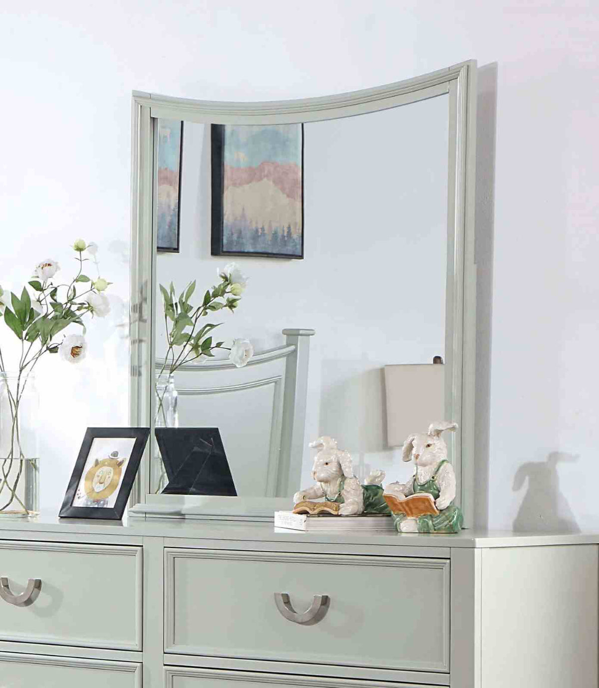 Lycorida Gray Mirror (Mirror Only) from Furniture of America - Luna Furniture