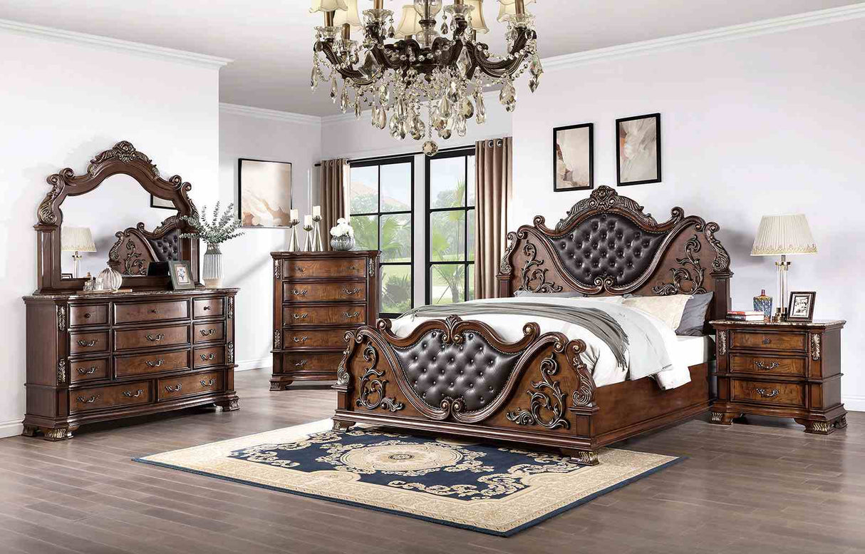 Esparanza Brown Cherry Mirror (Mirror Only) from Furniture of America - Luna Furniture