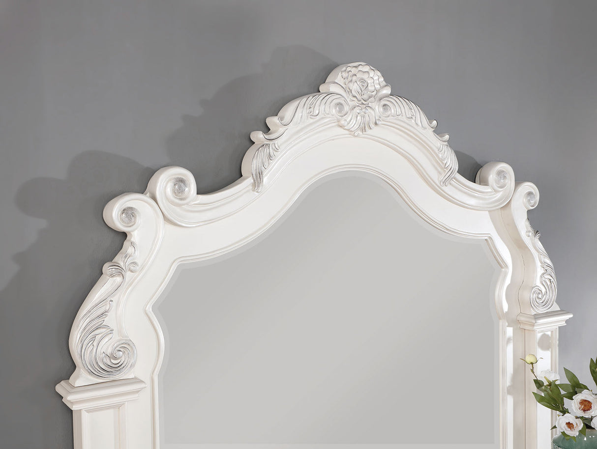 Esparanza Pearl White Mirror (Mirror Only) from Furniture of America - Luna Furniture