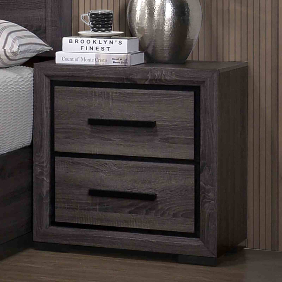 Conwy Gray Contemporary Bedroom Set from Furniture of America - Luna Furniture