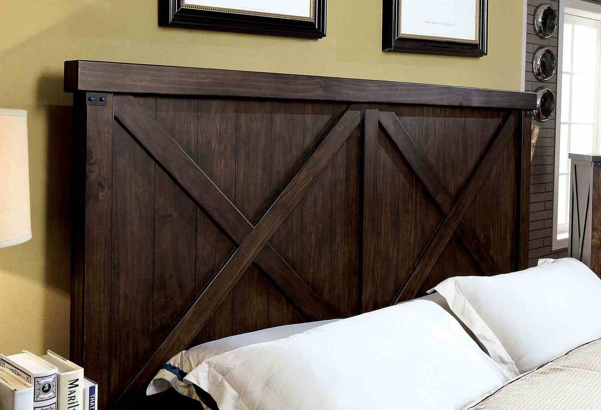 Bianca Dark Walnut California King Bed from Furniture of America - Luna Furniture