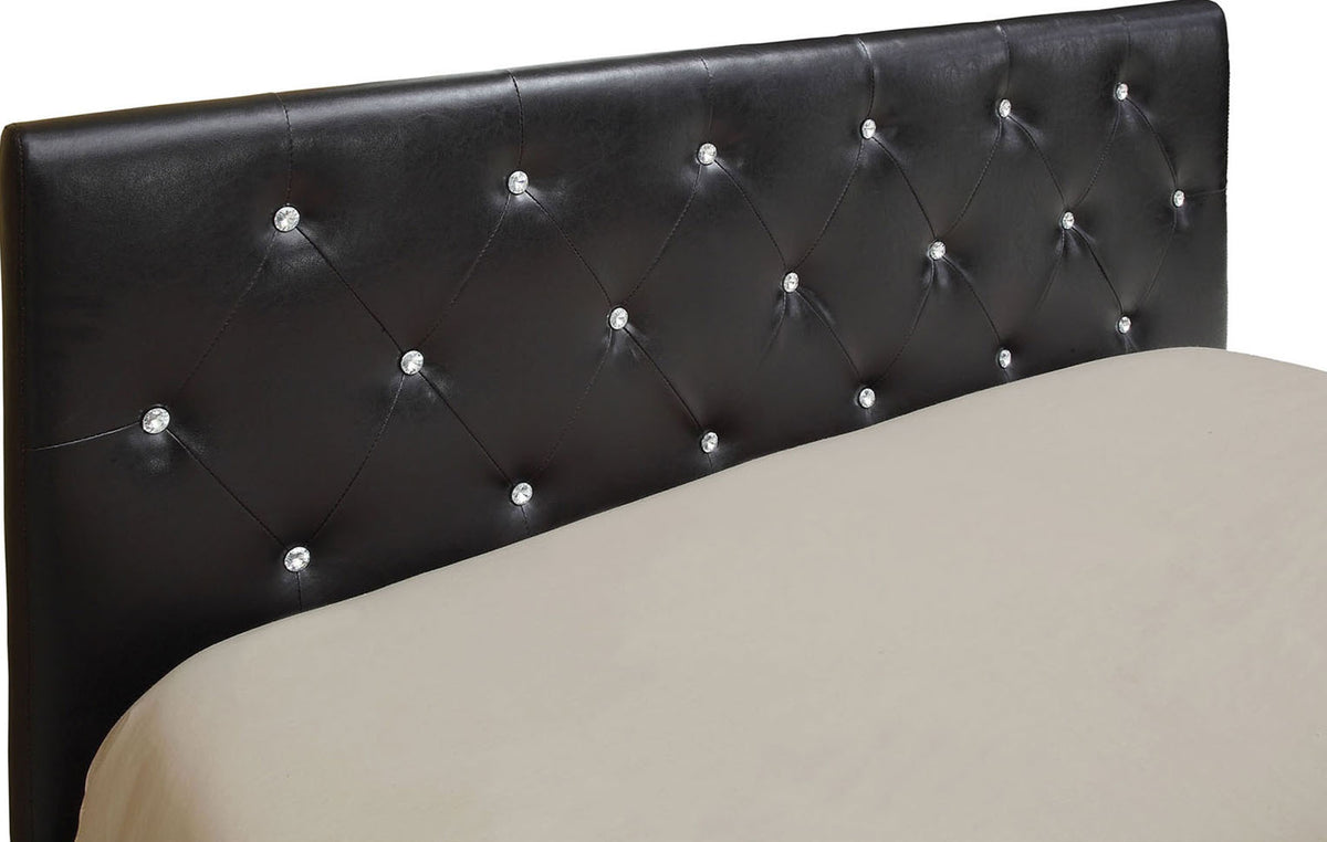 Velen Black Full Upholstered Tufted Bed from Furniture of America - Luna Furniture