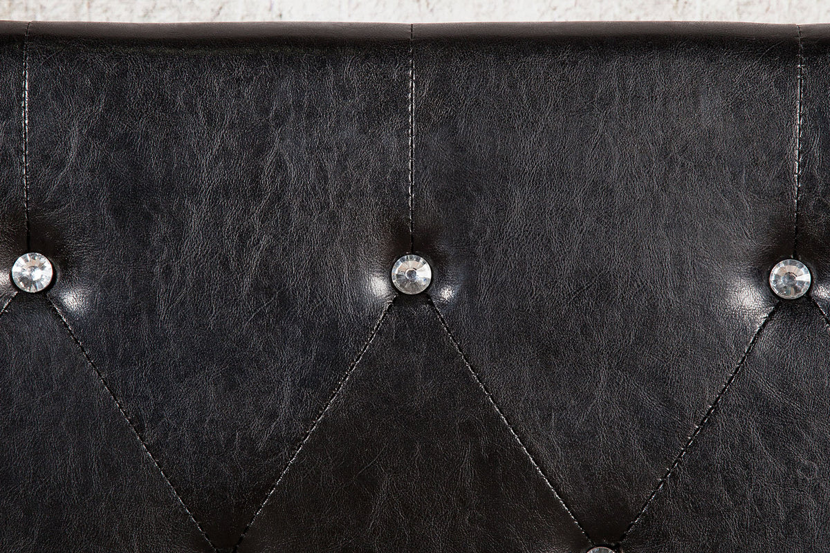 Velen Black Full Upholstered Tufted Bed from Furniture of America - Luna Furniture