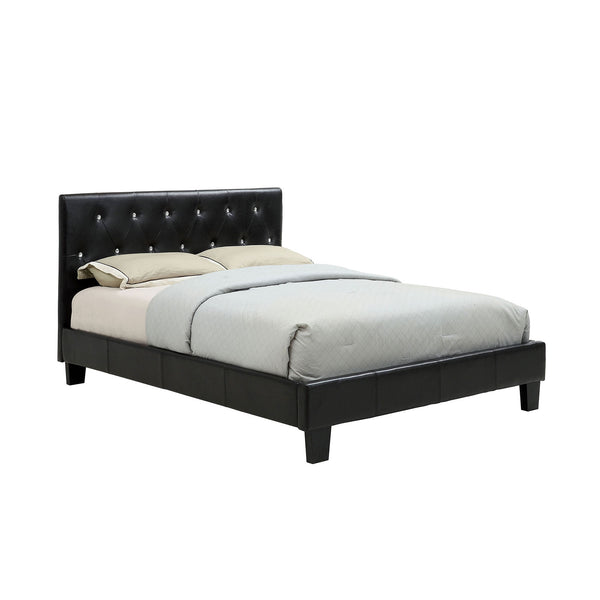 Velen Black Queen Upholstered Tufted Bed