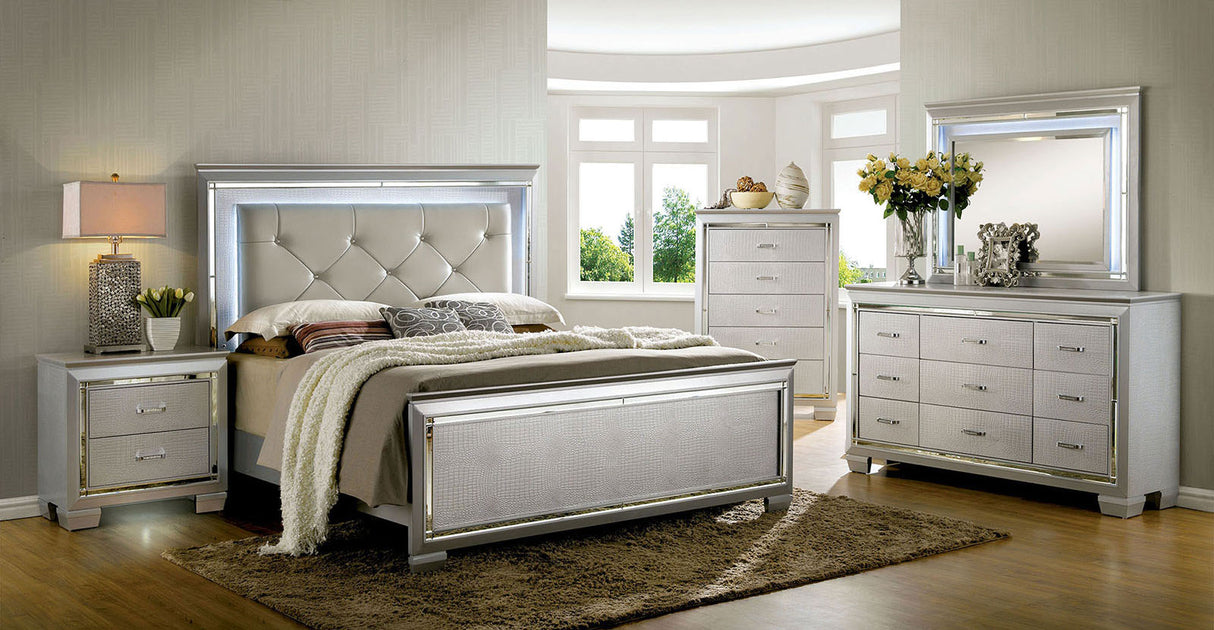 Bellanova Silver California King Bed from Furniture of America - Luna Furniture