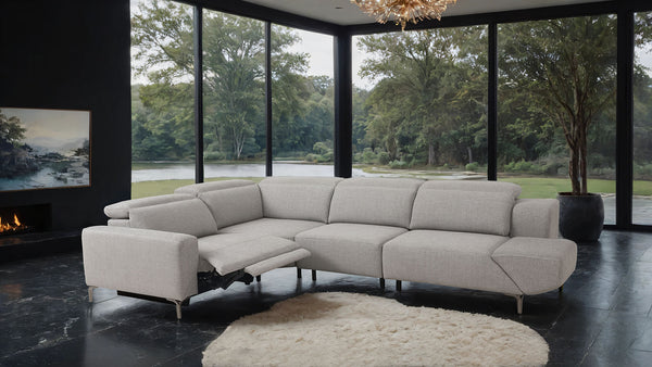 Melancton Light Gray Power Sectional