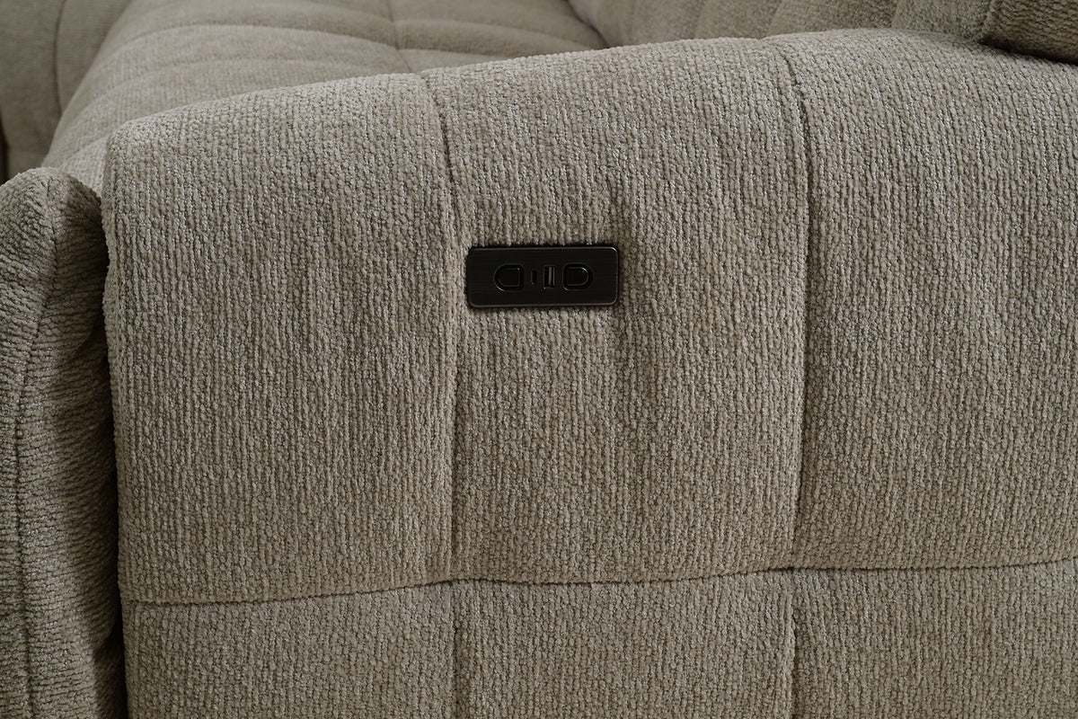 Clemens Beige Power Sectional from Furniture of America - Luna Furniture