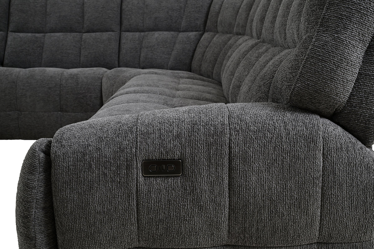 Clemens Dark Gray Power Sectional from Furniture of America - Luna Furniture