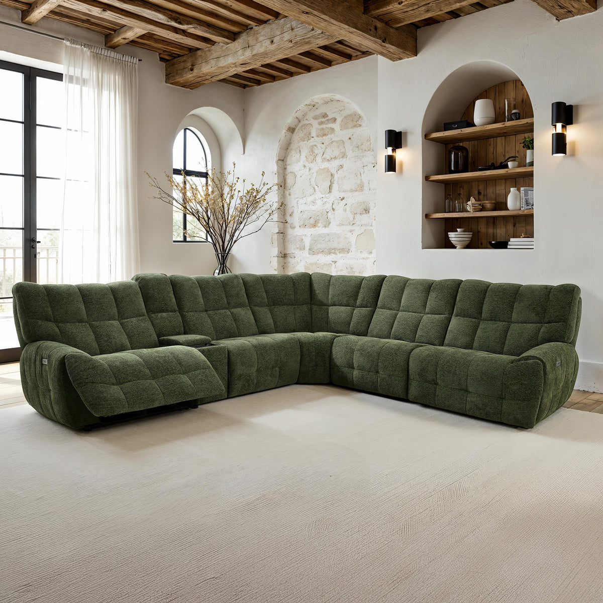 Clemens Jade Green Power Sectional from Furniture of America - Luna Furniture
