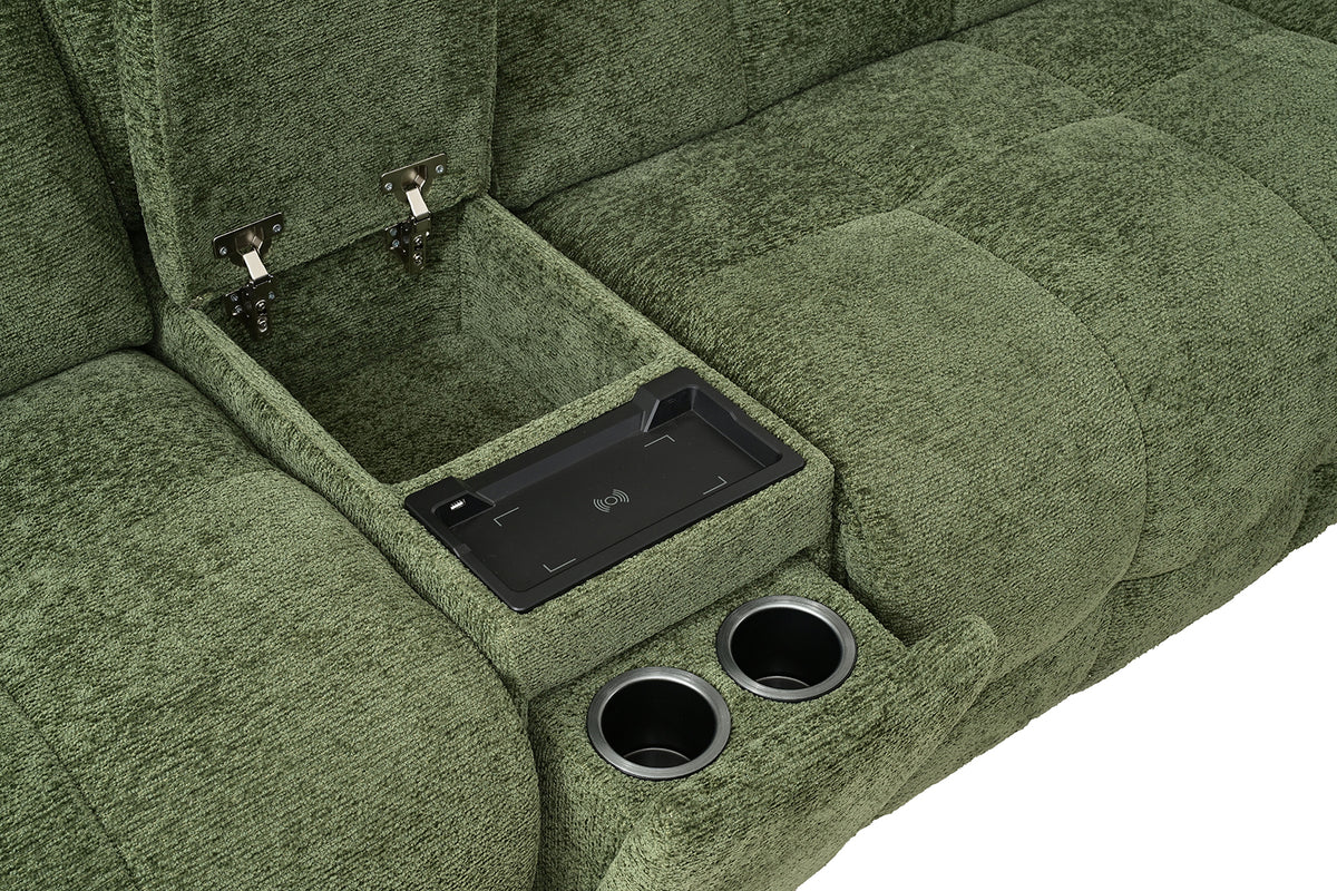 Clemens Jade Green Power Sectional from Furniture of America - Luna Furniture