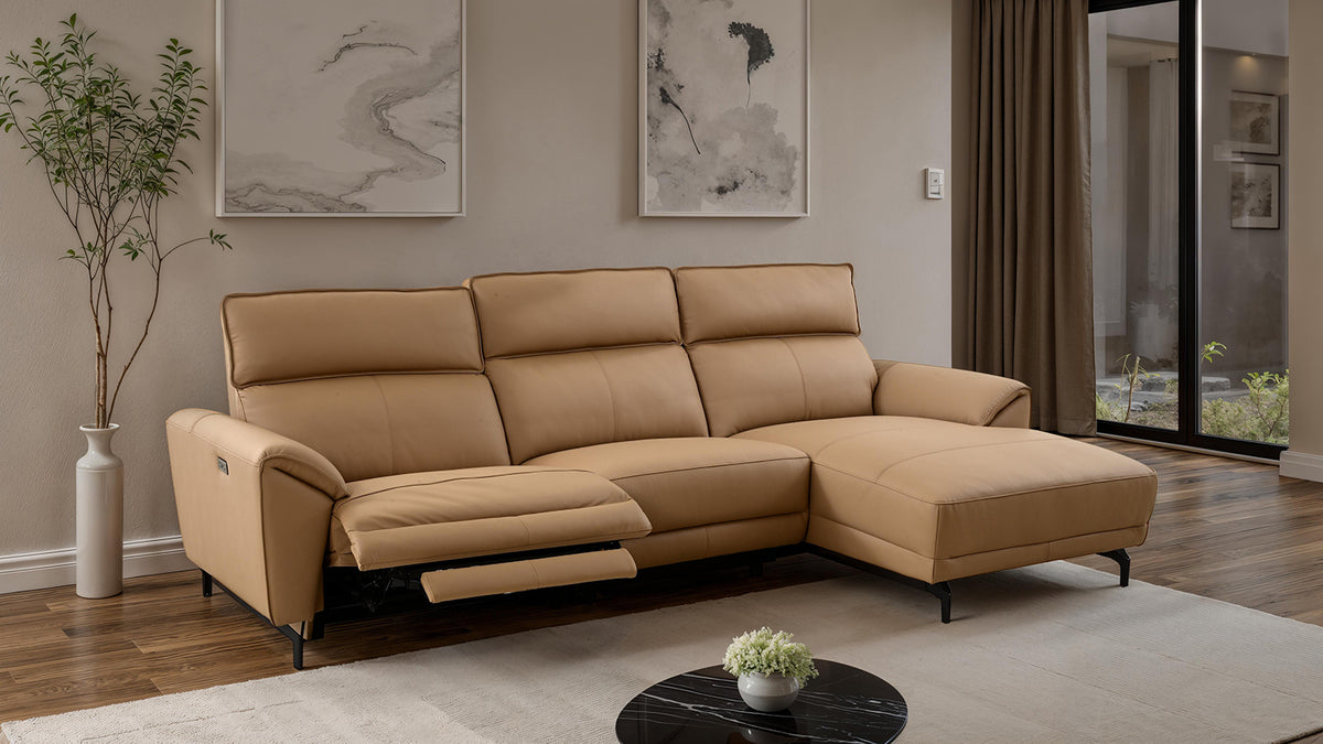Themis Light Brown Power Sectional, Right Chaise from Furniture of America - Luna Furniture