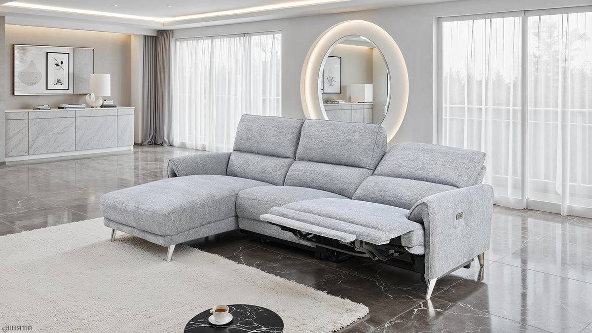 Brande Gray Power Sectional, Left Chaise from Furniture of America - Luna Furniture