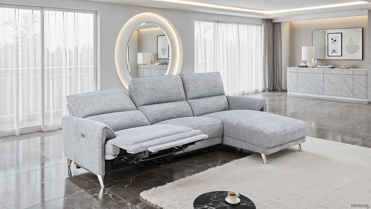 Brande Gray Power Sectional, Right Chaise from Furniture of America - Luna Furniture