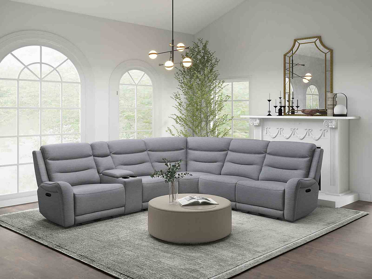 Matthias Gray Motion Sectional from Furniture of America - Luna Furniture