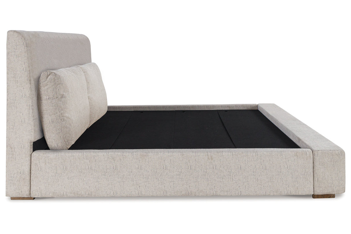 Cabalynn Light Brown California King Upholstered Platform Bed from Ashley - Luna Furniture