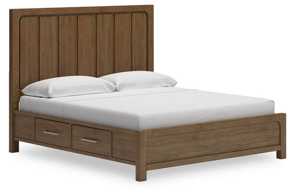 Cabalynn Light Brown King Storage Platform Bed