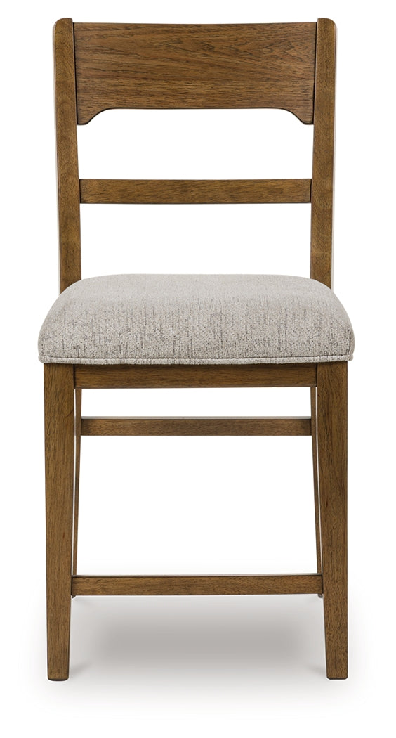 Cabalynn Oatmeal/Light Brown Counter Height Barstool, Set of 2 from Ashley Furniture - Luna Furniture