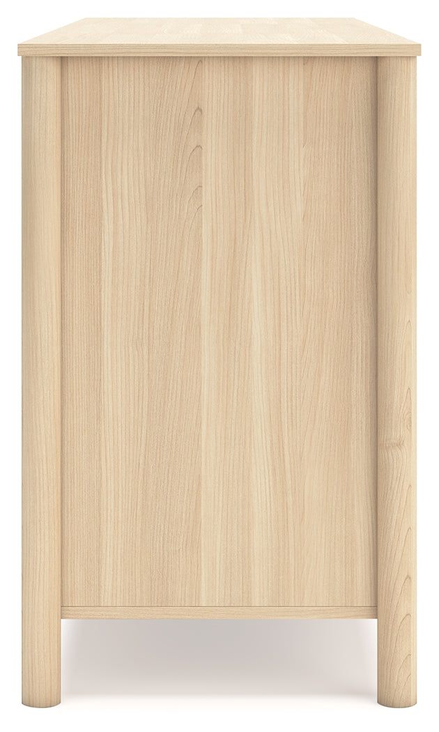 Cabinella Full Platform Panel Bed with Dresser, Chest and 2 Nightstands in Tan from Ashley - Luna Furniture