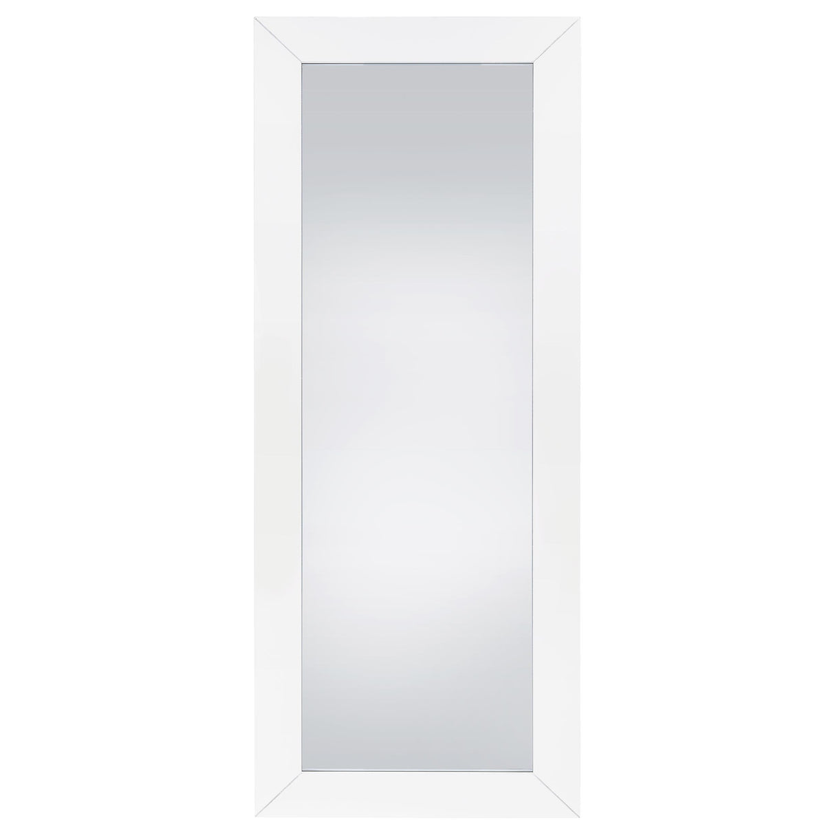 Cadence White Tempered Glass High Gloss Full Length Standing Mirror from Coaster - Luna Furniture