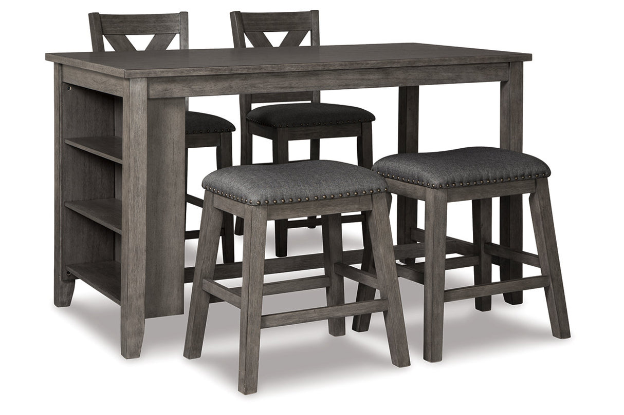 Caitbrook Gray Counter Height Dining Table and 4 Barstools from Ashley - Luna Furniture