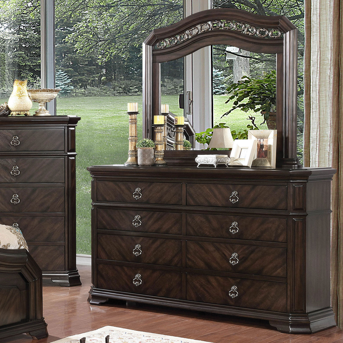 espresso dresser Furniture of America Calliope Size:8/S Modest Dusty Rose Summer Six drawers including a __with:denim-baseball-hat
