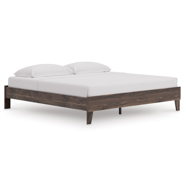 Calverson Brown King Platform Base Bed